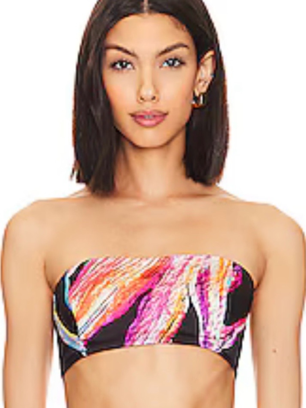 Rococo Sand x Revolve Margo Black Bandeau Bikini Swim Top Sz S